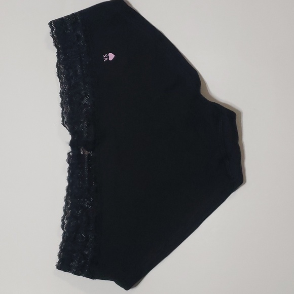 NWT Victoria's Secret Black Cotton Lace Waist Hiphugger size M - Picture 2 of 4